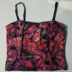 Velvet Floral crop top/tube top